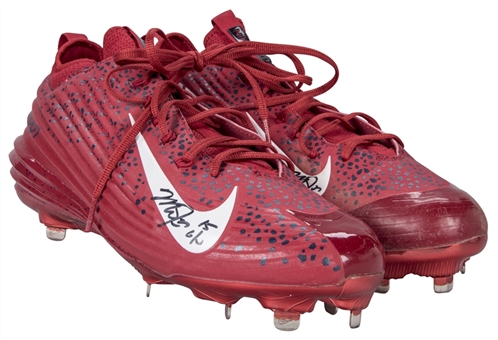 2015 Mike Trout Game Used and Signed Red Nike Cleats (Anderson LOA)